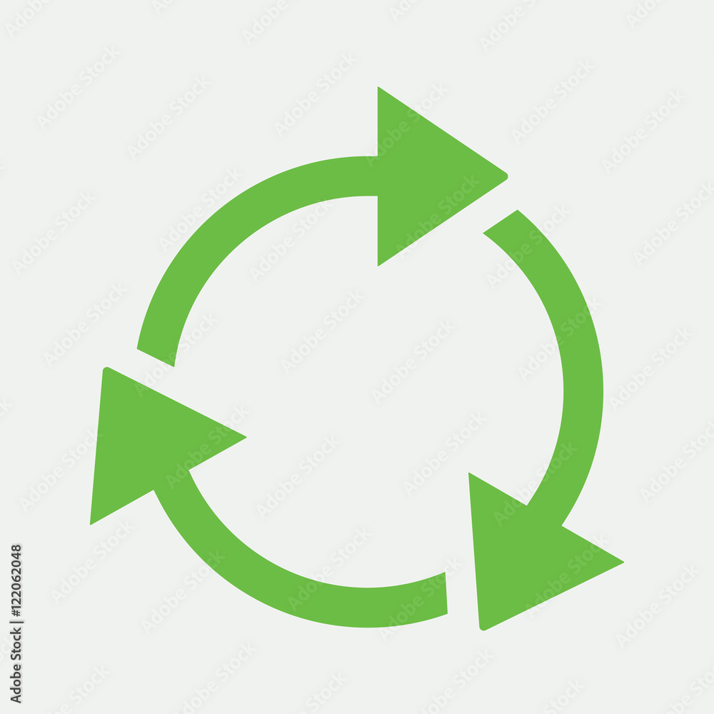 recicle arrow sign green simple icon on white background recicle arrow sign green simple icon on white background