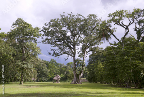 Acropolis and ball court in Quirigua, Gutemala, Latin America