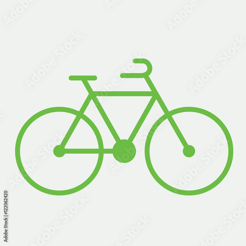 bike bycicle green simple icon on white background