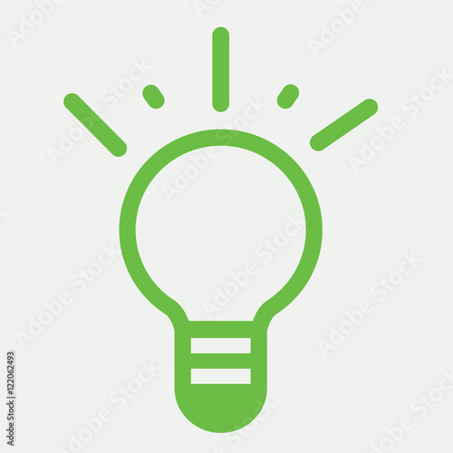 lamp bulb light idea icon green simple on white background