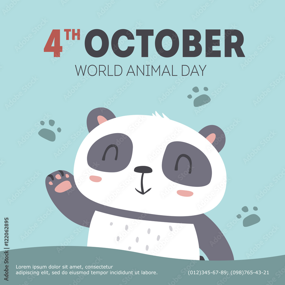 Plakat Ilustracja wektorowa świata zwierząt dzień