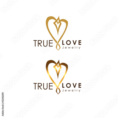 Logo joyería corazón / corazón de oro / Joyas
