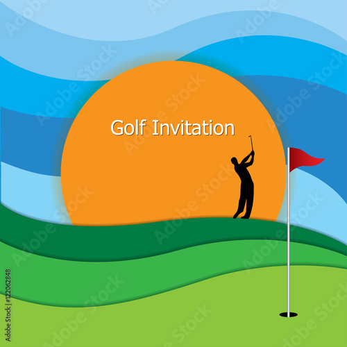 Golf invitation graphic design