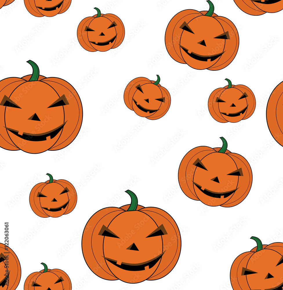 Seamless pattern Pumpkin cartoon for Halloween card/wallpaper background. Vector Illustration. Seamless pattern Pumpkin cartoon for Halloween card/wallpaper background. Vector Illustration.
