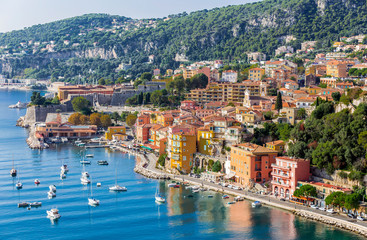 Fotobehang Nice Baai van Villefranche-sur-Mer  © cloudberry77
