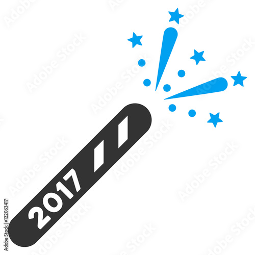 2017 Firecracker icon. Vector style is flat iconic symbol on a white background.