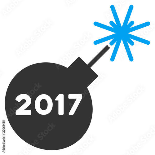 2017 Fireworks Detonator icon. Vector style is flat iconic symbol on a white background.