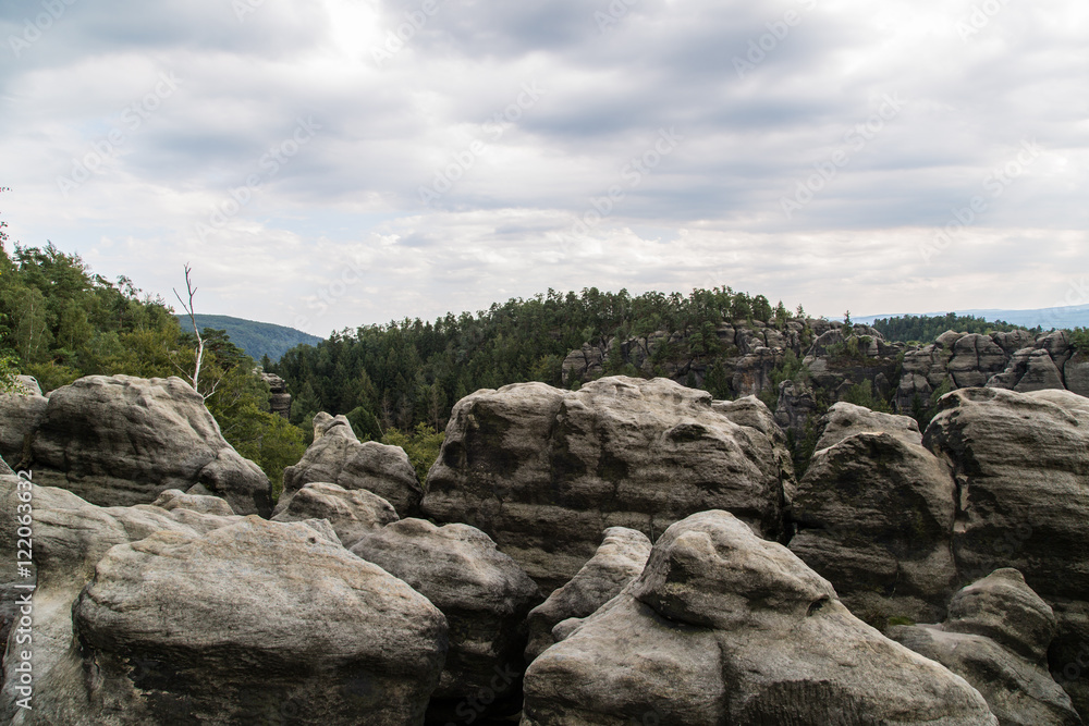 Felsformationen, Landschaft Reitsteig, Nationalpark Sächsische Schweiz