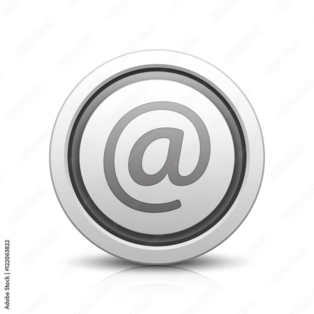 Email – Light gray button with reflection & black Email – Light gray button with reflection & black