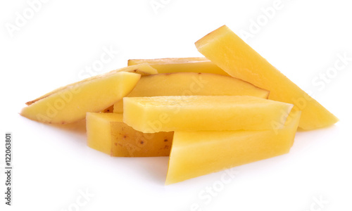 Potato sticks white background