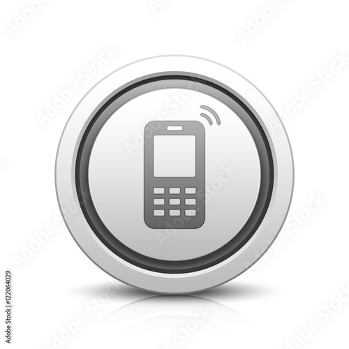 Mobile Phone – Light gray button with reflection & black