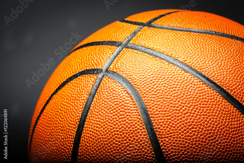 Basketball ball on black background