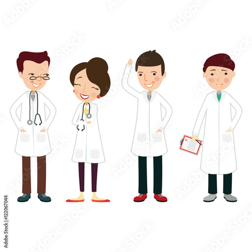 Set of medics vector illustration.