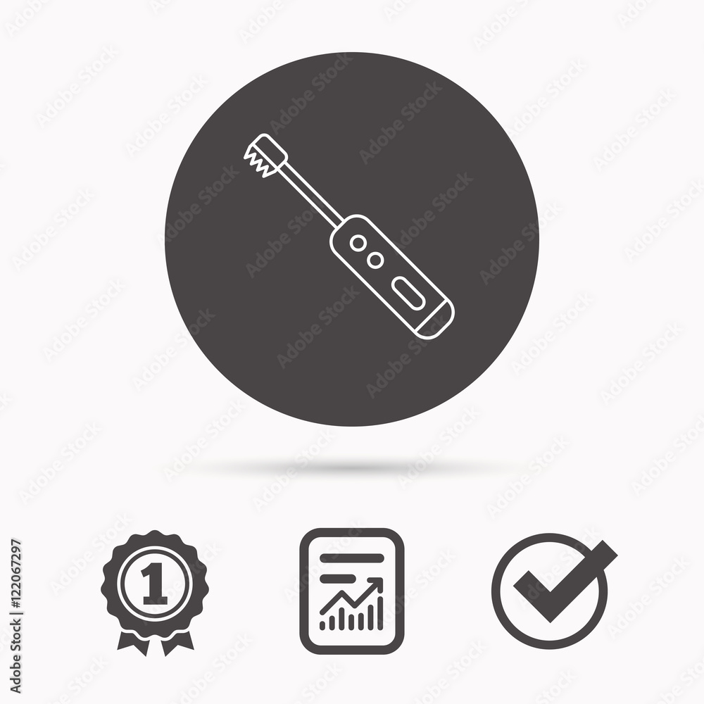 Electric toothbrush icon. Tooth cleaning sign. Electric toothbrush icon. Tooth cleaning sign.