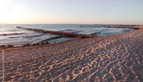 roter Strand am Abend