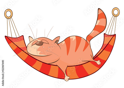  Illustration of a Cute Cat. Cartoon Character