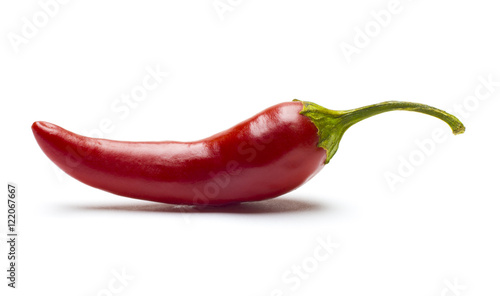 Bild auf Leinwand red chili or chilli cayenne pepper isolated on white background cutout