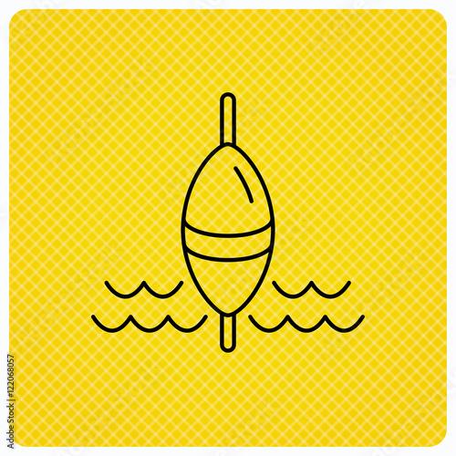 Fishing float icon. Fisherman bobber sign.