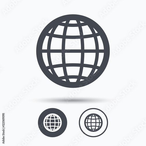 Globe icon. World or internet sign.