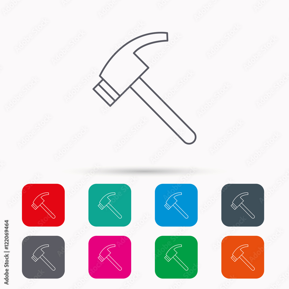 Hammer icon. Repair or fix tool sign. Hammer icon. Repair or fix tool sign.