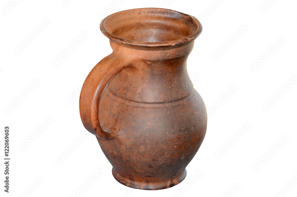 clay jug handmade isolated