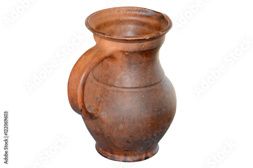 clay jug handmade isolated