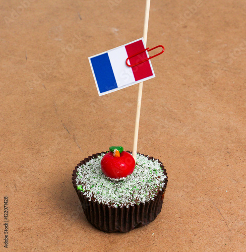 picture of flag of france on a cupcake photo