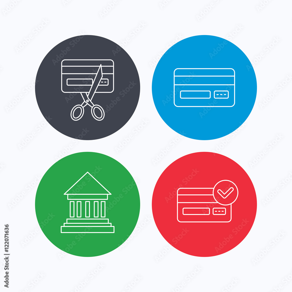 Bank credit card icons. Banking signs. Bank credit card icons. Banking signs.