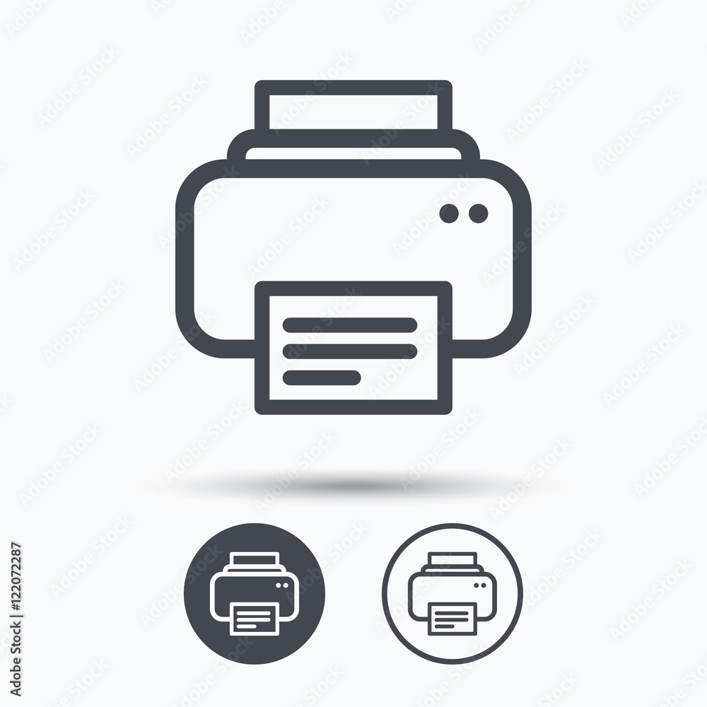 Printer icon. Print documents technology sign. Printer icon. Print documents technology sign.