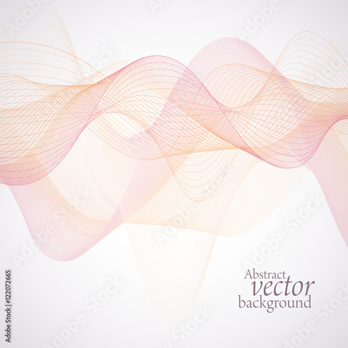Fototapeta Naklejka Na Ścianę i Meble -  Abstract pink vector waves background
