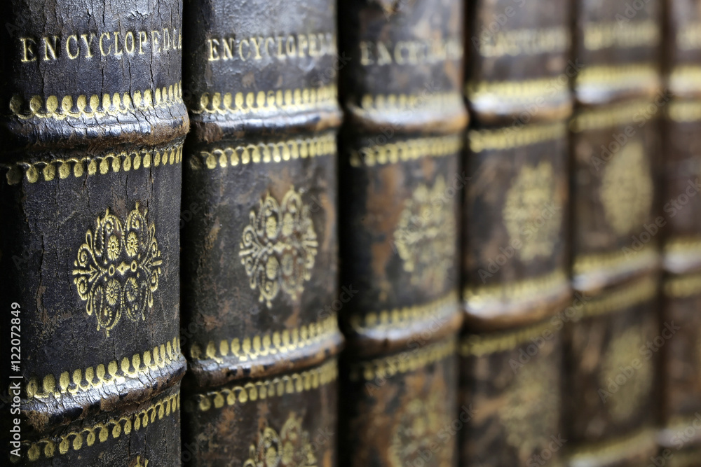 Fototapeta premium Enzyklopädie Bände aus dem frühen 19. Jahrhundert