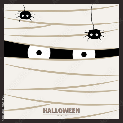 Mummy Halloween Concept Poster. Vector Illustration.