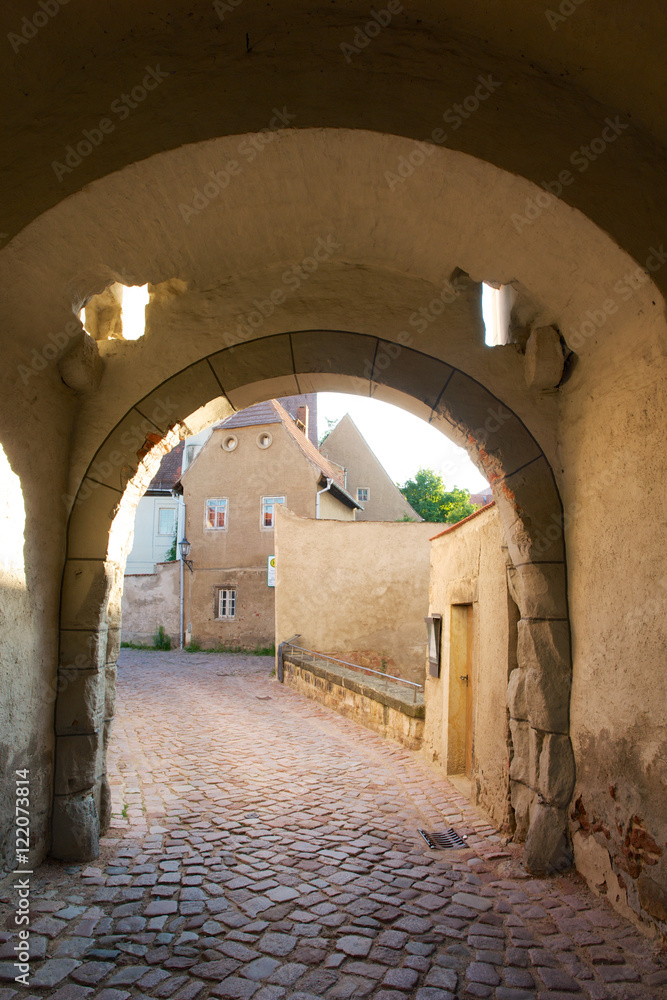Obraz premium Mittelalterliches Stadttor Meißen