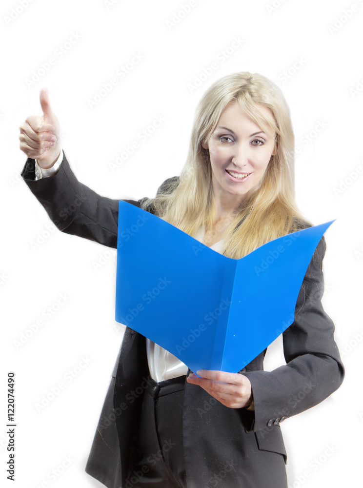 business woman with folder business woman with folder