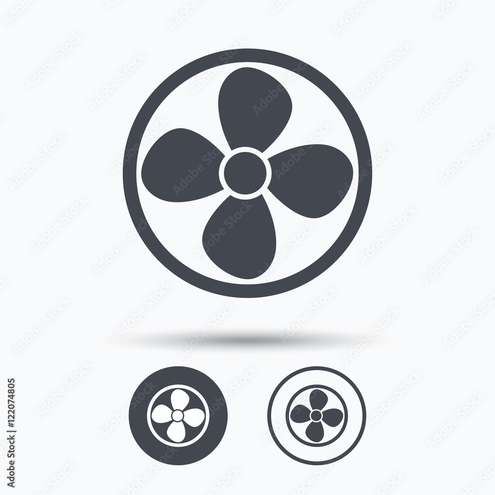 Ventilation icon. Air ventilator or fan sign. Ventilation icon. Air ventilator or fan sign.