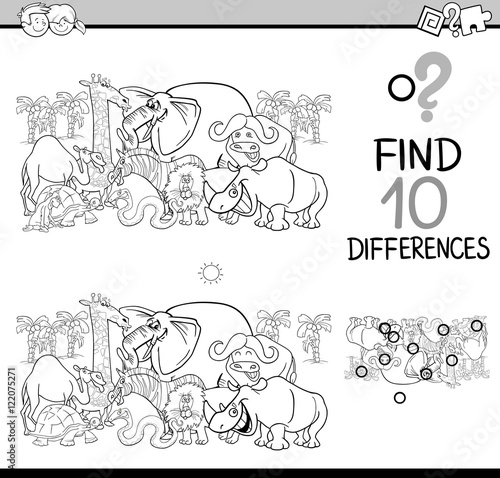 differences activity coloring page