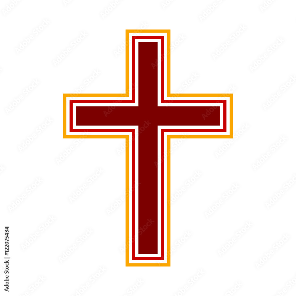 Religious cross symbol icon.