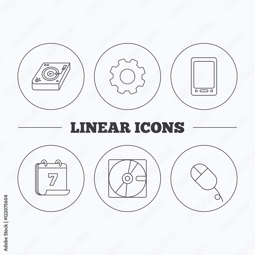 Tablet PC, Hard disk and pc mouse icons. Tablet PC, Hard disk and pc mouse icons.