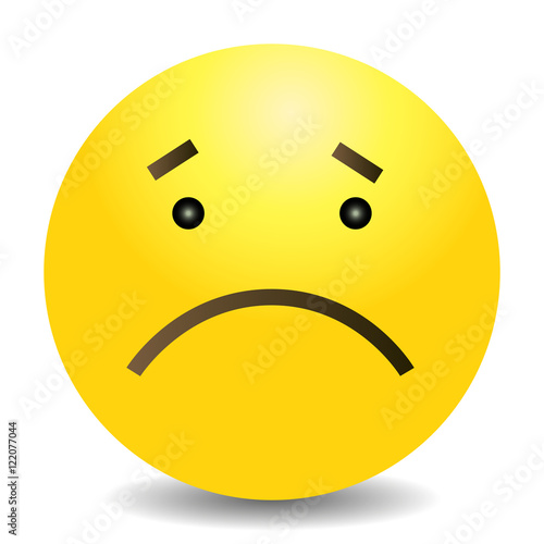Vector Single Yellow Emoticon - Sad Face