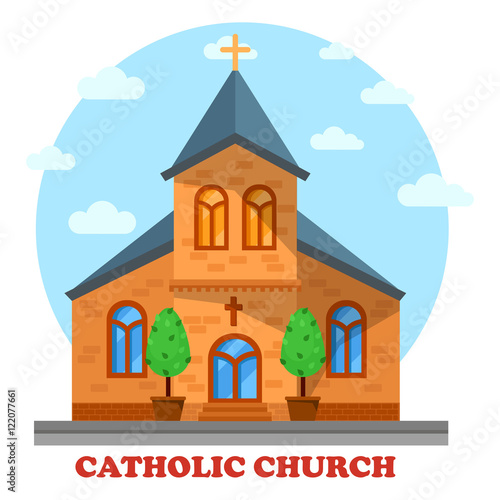 Religion catholic or christian church facade