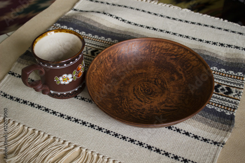 pottery with ethnic ornaments