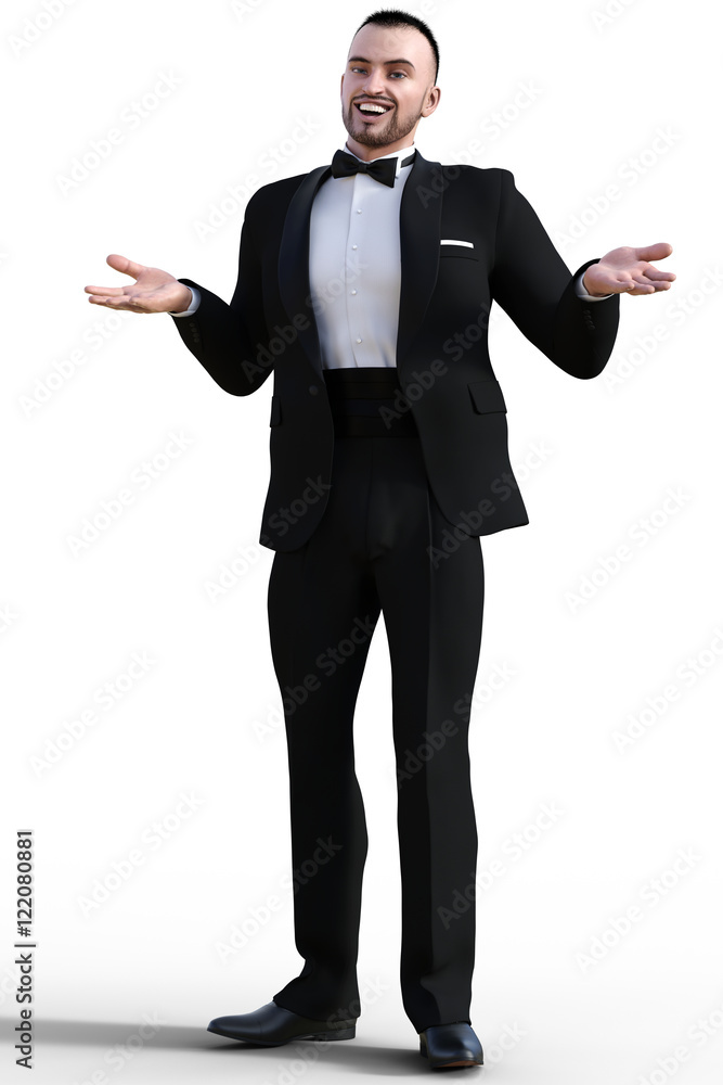 Dandy in black isolated Dandy in black isolated