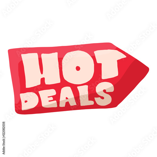Hot deals icon in cartoon style isolated on white background. Purchase symbol vector illustration