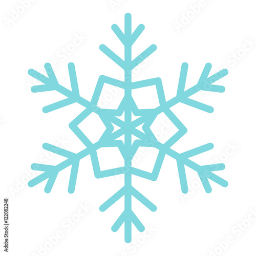 Snowflake icon in flat style isolated on white background. New year symbol vector illustration