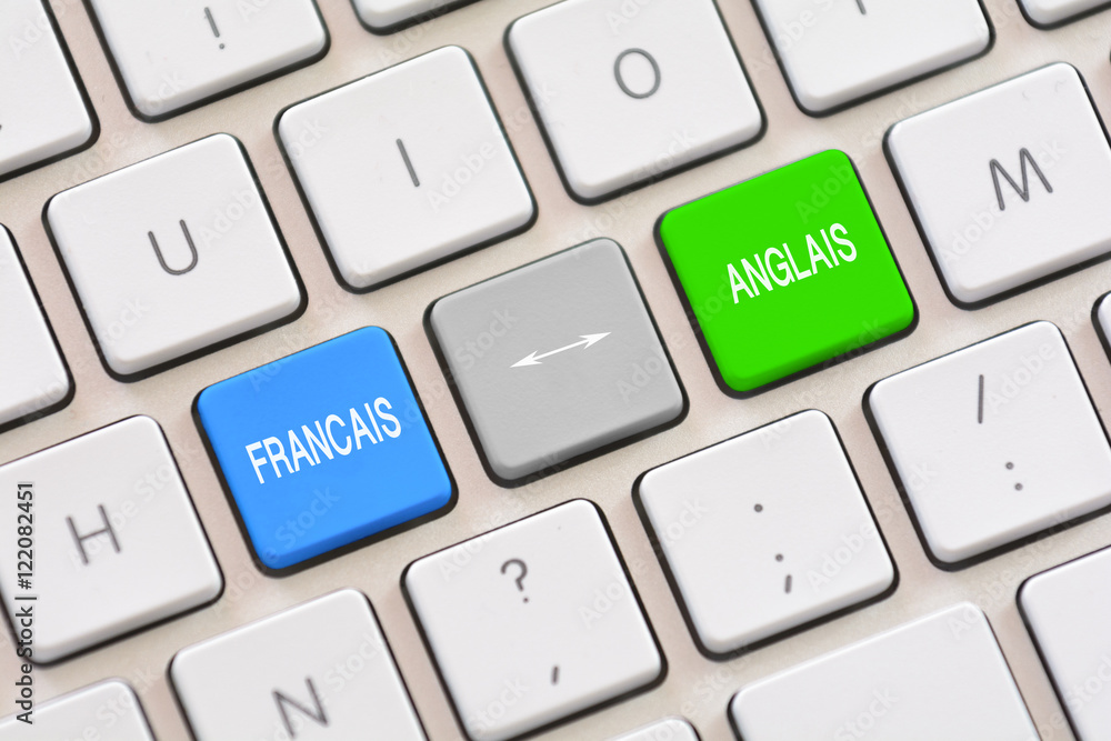 Francais or French translation choice in French writing on keybo Francais or French translation choice in French writing on keybo