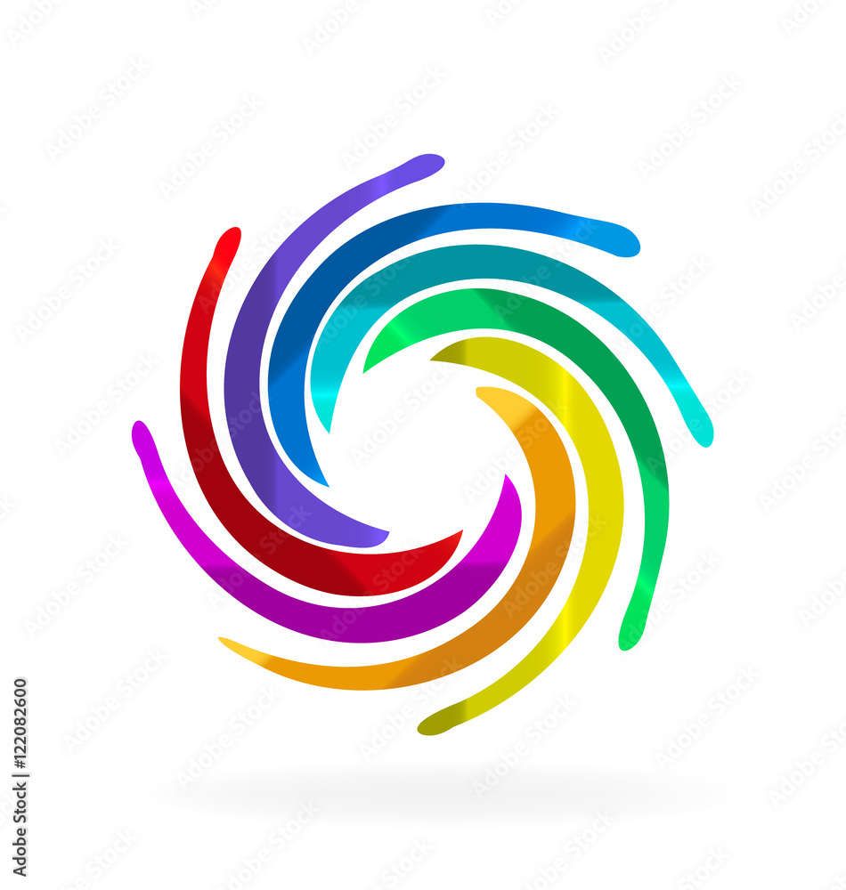 Rainbow swirly waves logo Rainbow swirly waves logo
