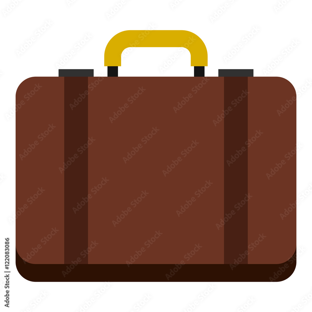 Suitcase icon in flat style isolated on white background. Luggage symbol vector illustration Suitcase icon in flat style isolated on white background. Luggage symbol vector illustration
