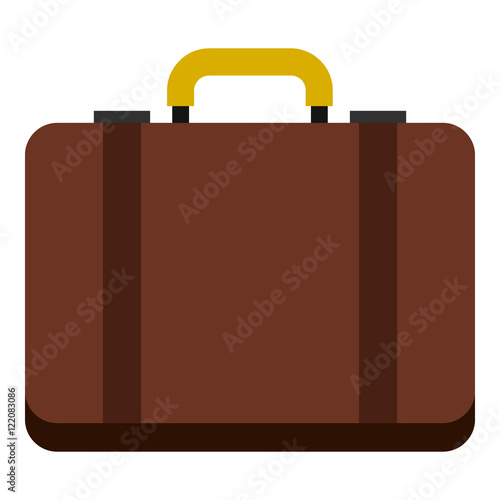 Suitcase icon in flat style isolated on white background. Luggage symbol vector illustration