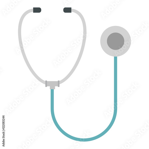 Medical stethoscope icon in flat style isolated on white background. Medicine symbol vector illustration