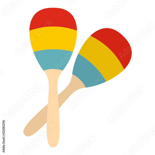 Maracas icon in flat style isolated on white background. Musical instrument symbol vector illustration photo